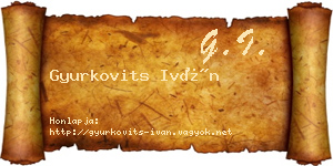 Gyurkovits Iván névjegykártya