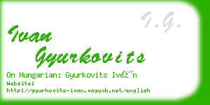 ivan gyurkovits business card